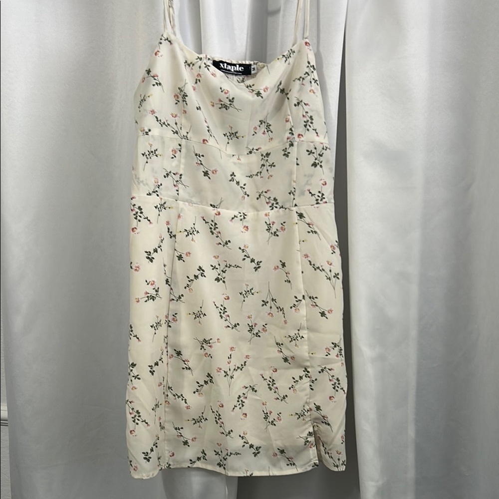 Xtaple Cream Floral Women's Dress